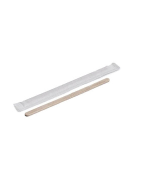 Caja de 500 Paletinas-Agitador Café de Madera Envueltas 140 mm